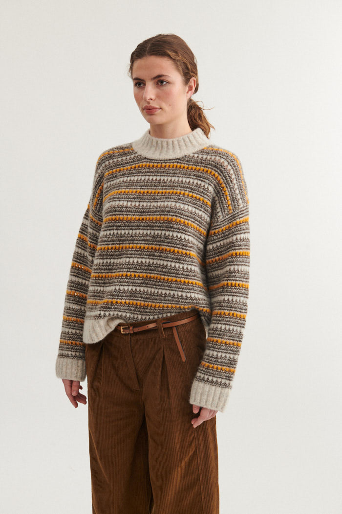 Basic Apparel Sally High Neck Sweaters 800 Light grey mel-carafe-buckskin